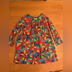 Hanna Andersson Long Sleeve Rainbow Colorful Floral Cotton Dress Size 120 cm (7)
